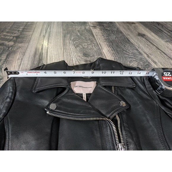 Bcbgeneration Black Leather Jacket 100% Authentic Leather Medium NWT MSRP $348 - Picture 9 of 12